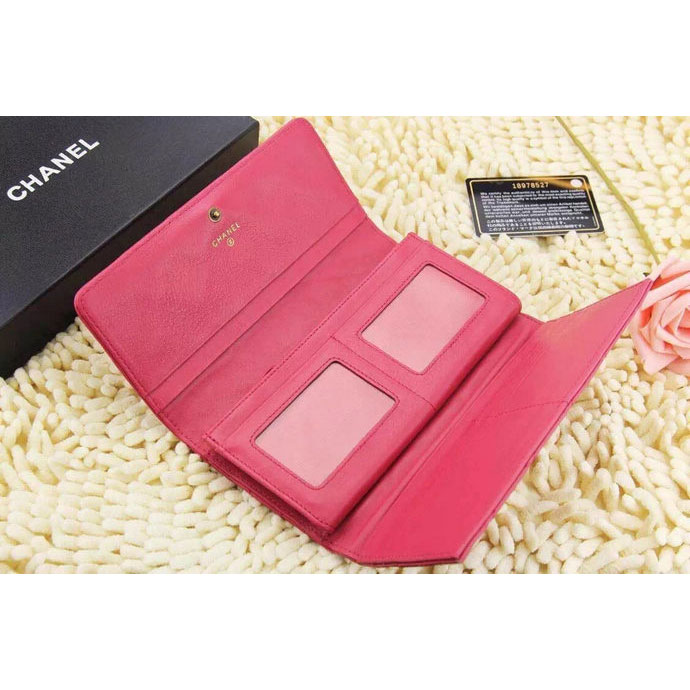 2015 Chanel Tri-Fold Wallet Original Leather A219003 Rose