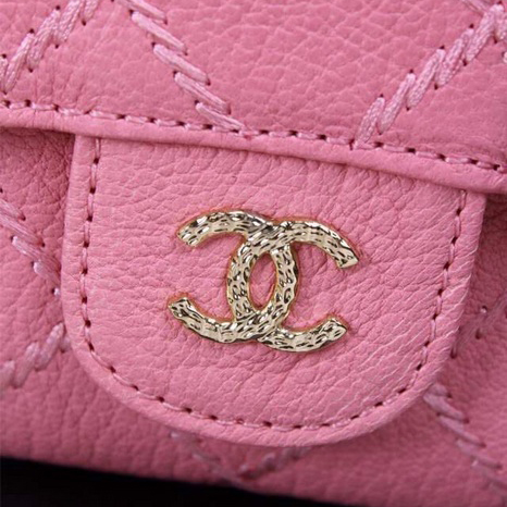 2015 Chanel Tri-Fold Wallet Original Leather A9557 Pink