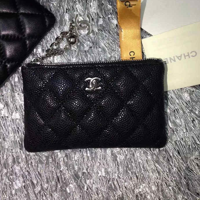 2015 Chanel coin purse Caviar Leather A50168 Black