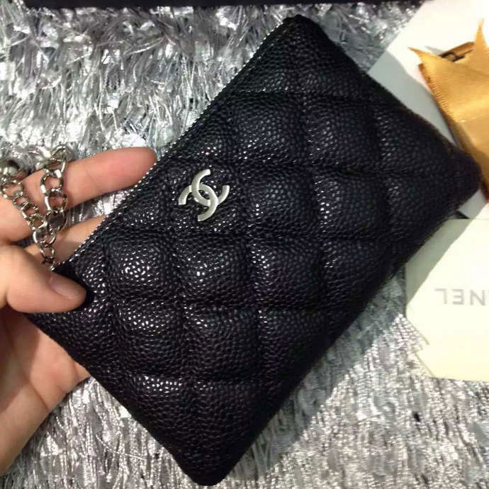 2015 Chanel coin purse Caviar Leather A50168 Black