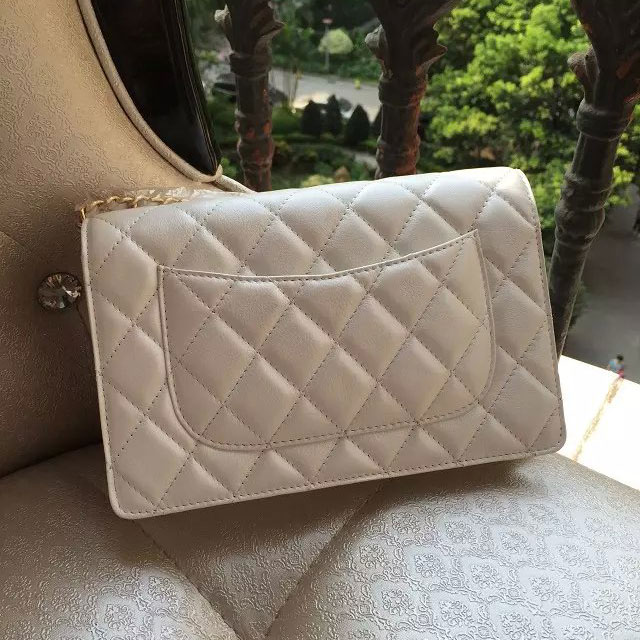 2015 Chanel mini Flap Bag Original Leather A80248 Offwhite with Gold