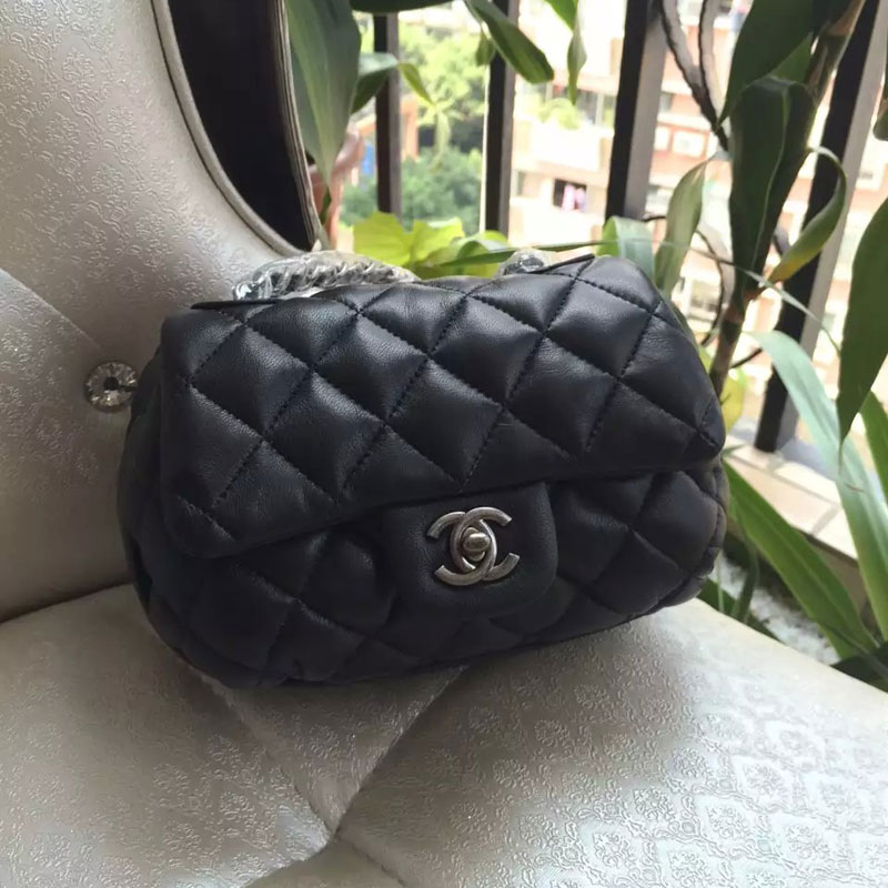 2015 Chanel mini Flap Bag Original Leather A94757 Black