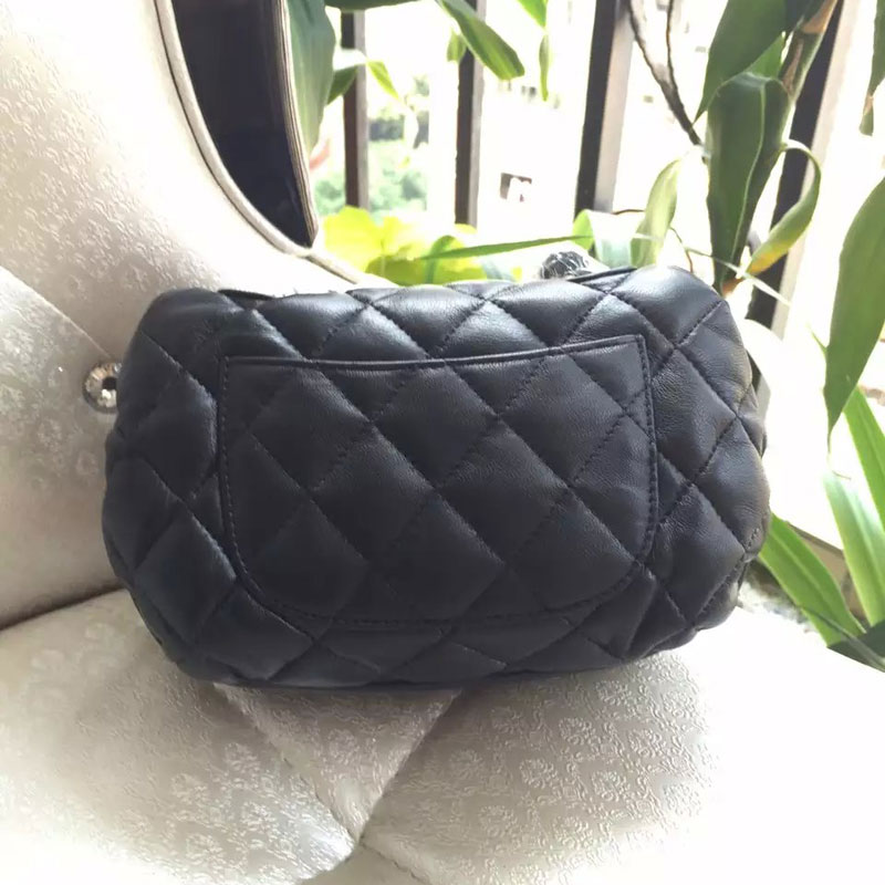 2015 Chanel mini Flap Bag Original Leather A94757 Black