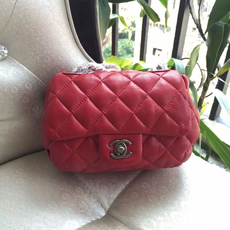 2015 Chanel mini Flap Bag Original Leather A94757 Red