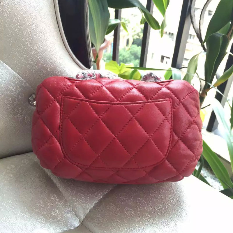 2015 Chanel mini Flap Bag Original Leather A94757 Red