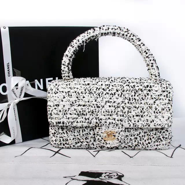 2015 Chanel tote Bag Fabric A00182 White