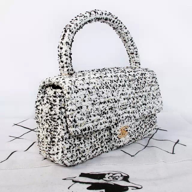 2015 Chanel tote Bag Fabric A00182 White