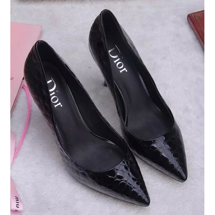 2015 Dior women Stone stripes heeled shoes