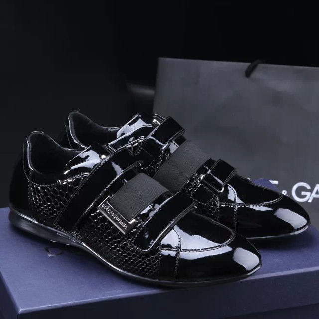 2015 Dolce&Gabbana men snake stripes and Patent leather shoes