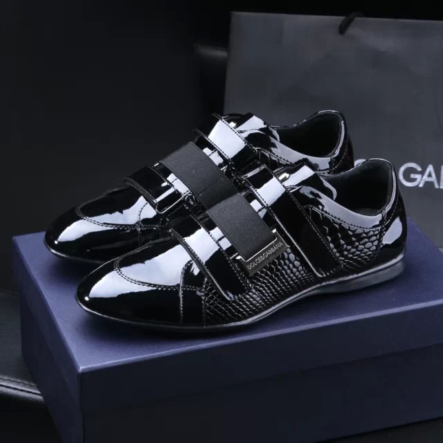 2015 Dolce&Gabbana men snake stripes and Patent leather shoes