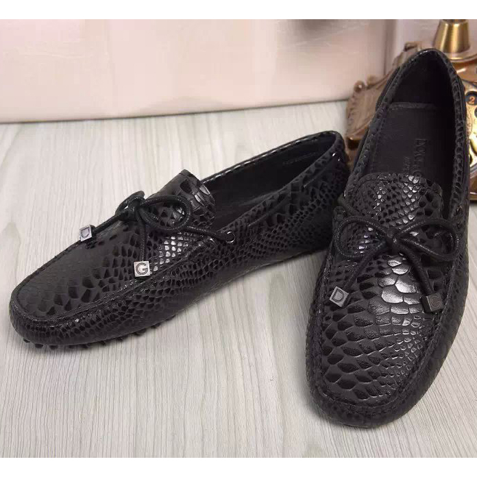 2015 Dolce&Gabbana men snake stripes casual shoes