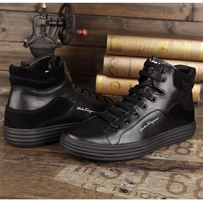 2015 Ferragamo men High-top straps casual Boots