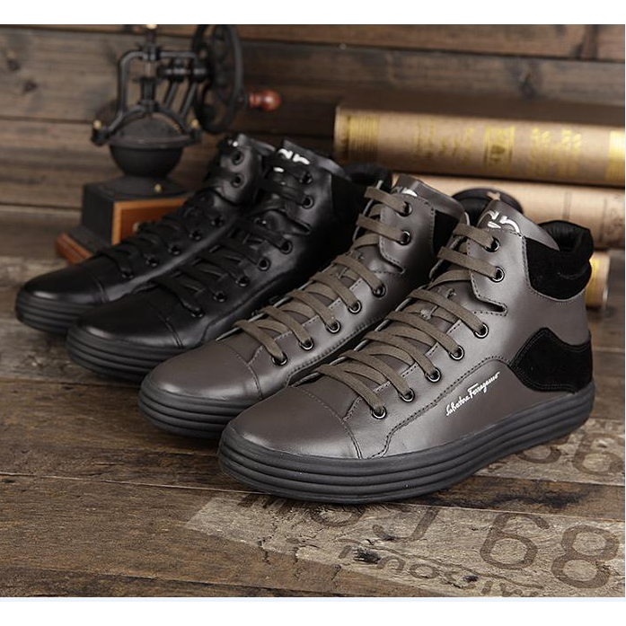 2015 Ferragamo men High-top straps casual Boots