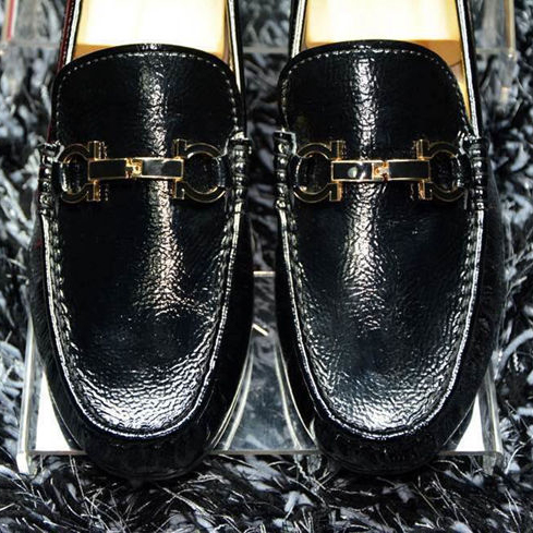 2015 Ferragamo men shoes in patent leather