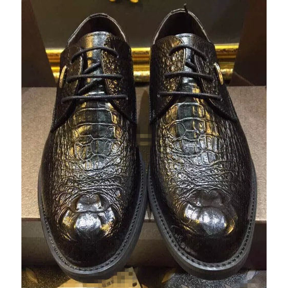 2015 Gucci men business shoes in Crocodile Stripe leather