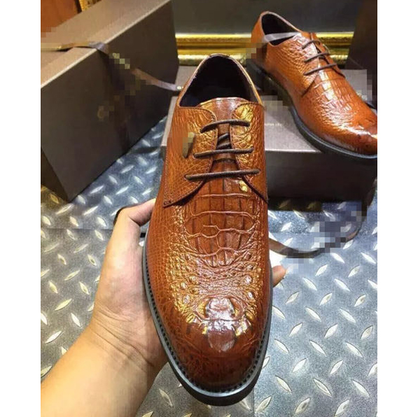 2015 Gucci men business shoes in Crocodile Stripe leather