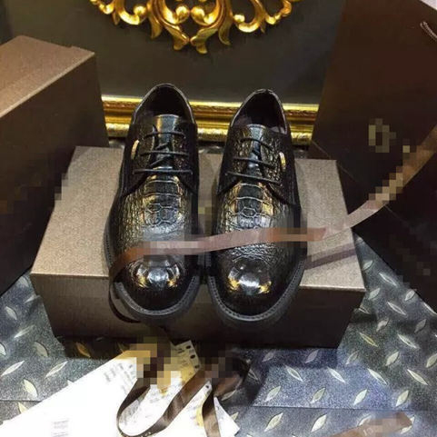 2015 Gucci men business shoes in Crocodile Stripe leather