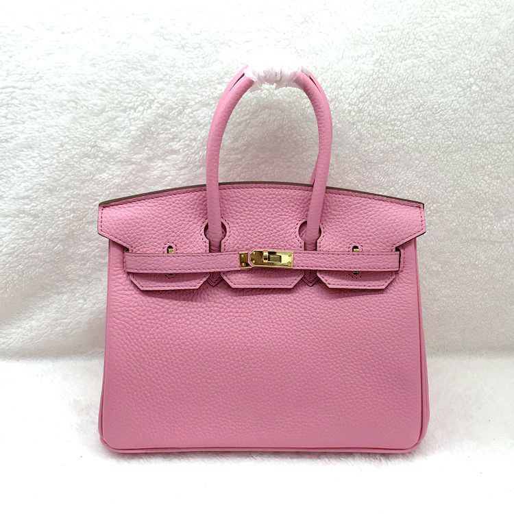 2015 Hermes Birkin 25CM clemence leather in Cherry pink with Gold hardware