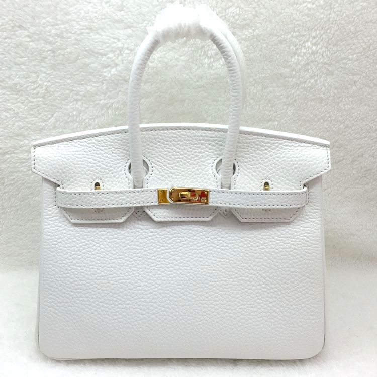 2015 Hermes Birkin 25CM clemence leather in White with Gold hardware