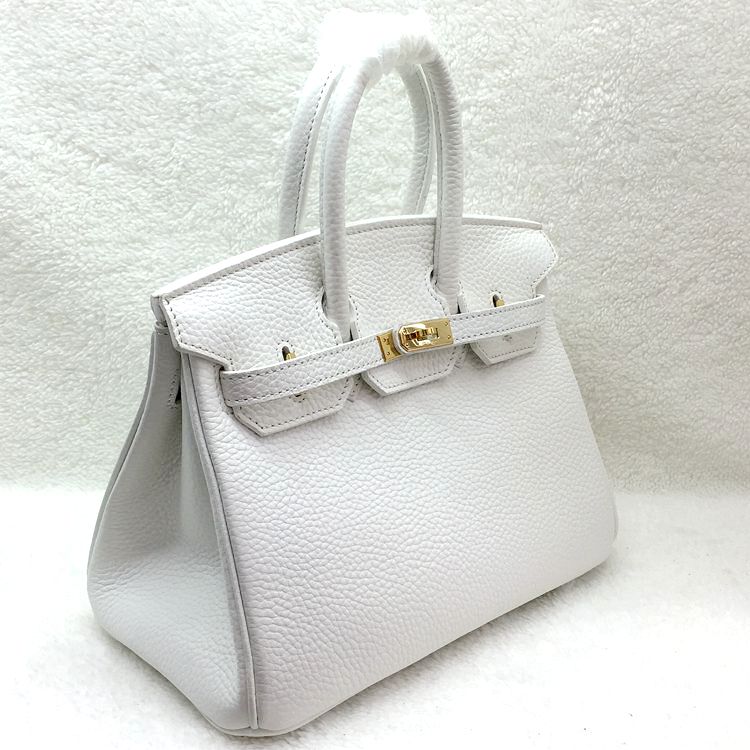 2015 Hermes Birkin 25CM clemence leather in White with Gold hardware