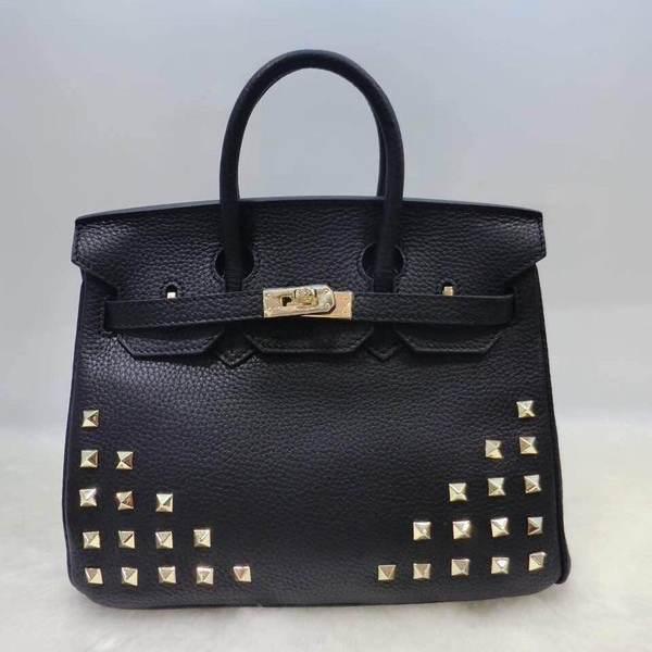 2015 Hermes Birkin 30CM Tote Bag Black Clemence Leather H30 Gold