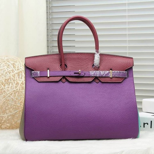 2015 Hermes Birkin 30CM Tote Bag Clemence leather H30 Purple