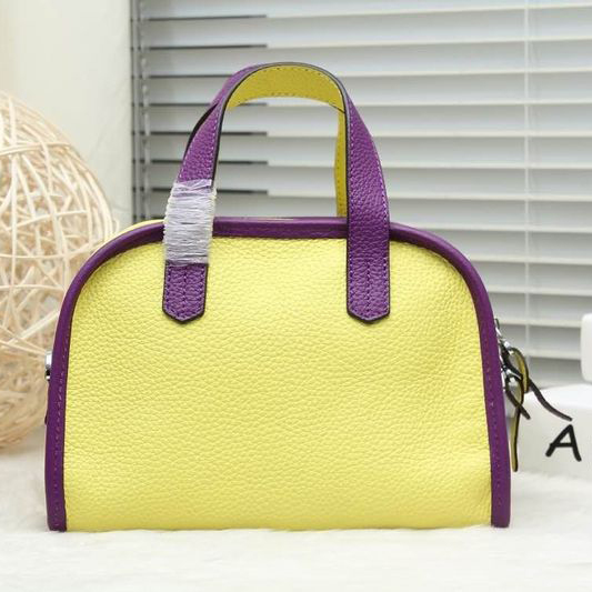 2015 Hermes Boston Bag 25cm Grainy Leather H9898 Lemon