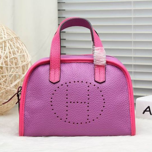 2015 Hermes Boston Bag 25cm Grainy Leather H9898 purple