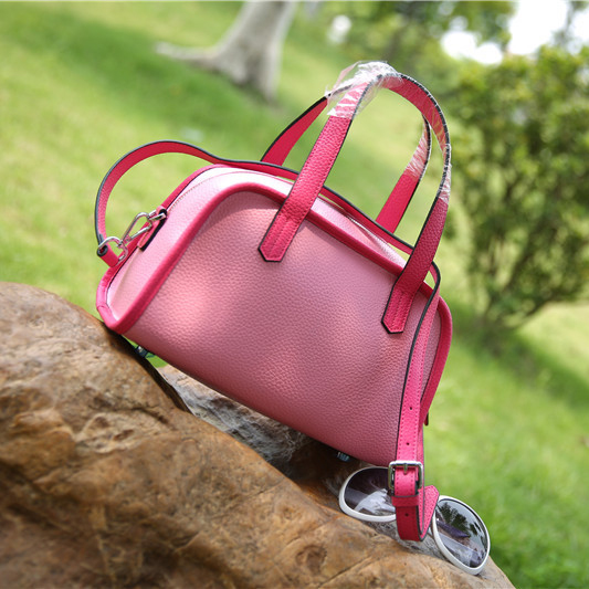 2015 Hermes Boston Bag Grainy Leather H9898 Pink