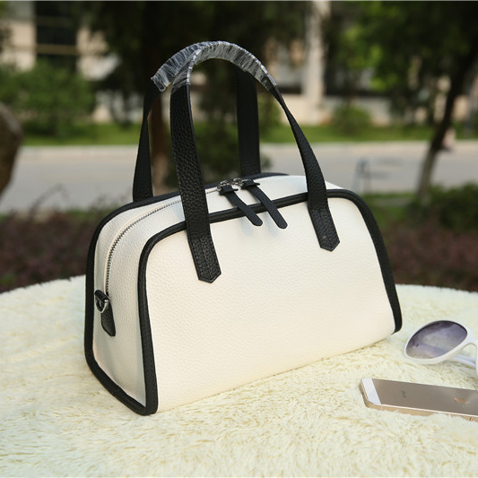 2015 Hermes Boston Bag Grainy Leather H9898 White