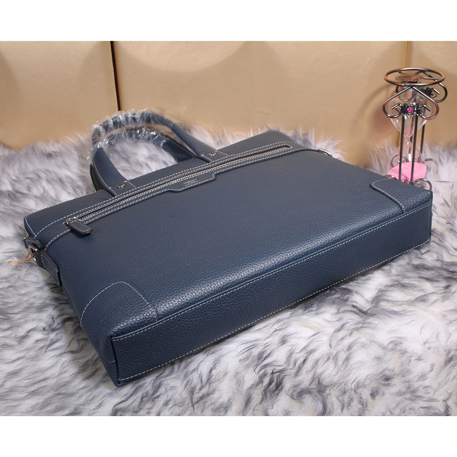 2015 Hermes Briefcase Calf Leather H8073 Blue