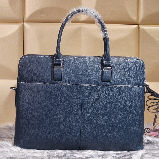 2015 Hermes Briefcase Calf Leather H9543 Blue