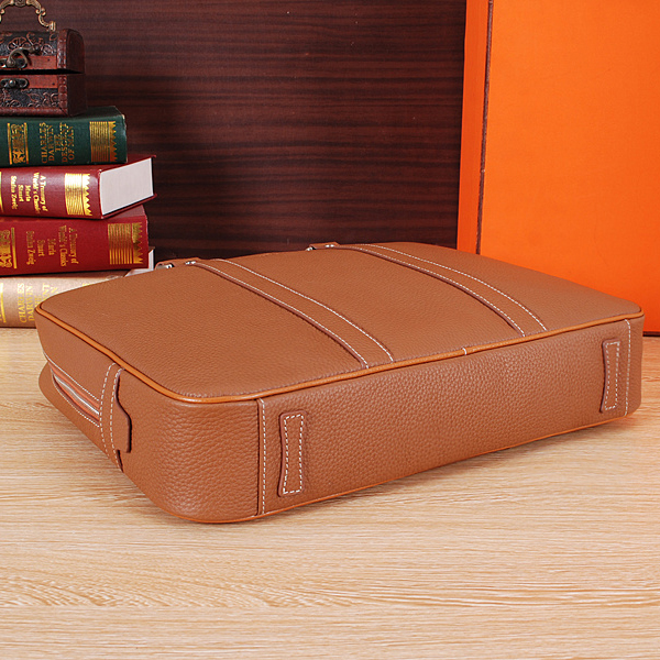 2015 Hermes Briefcase Grainy Leather H8010 Wheat