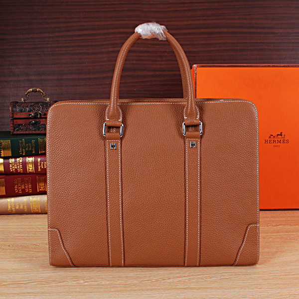 2015 Hermes Briefcase Grainy Leather H8017 Wheat