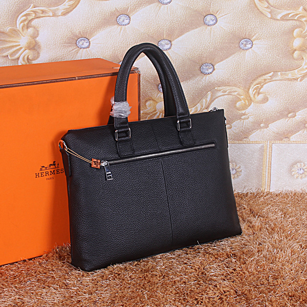 2015 Hermes Briefcase Original Calf Leather 5946 Black