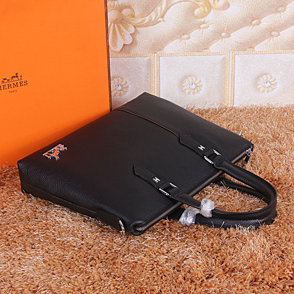 2015 Hermes Briefcase Original Calf Leather 5946 Black