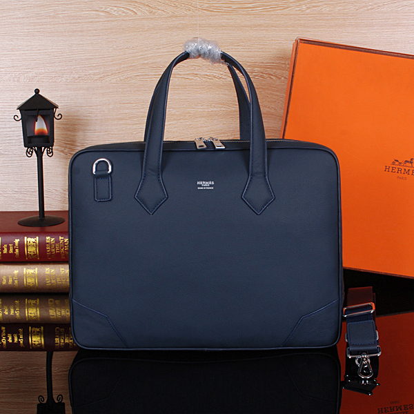 2015 Hermes Briefcase Original Calf Leather H38011 Royalblue