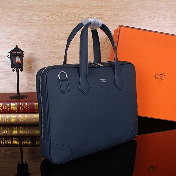 2015 Hermes Briefcase Original Calf Leather H38011 Royalblue