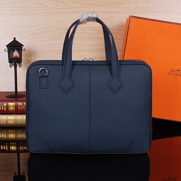 2015 Hermes Briefcase Original Calf Leather H38011 Royalblue