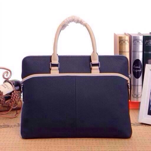 2015 Hermes Briefcase Original Calf Leather H62183 Large tote bag Blue