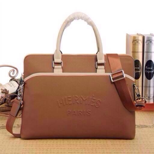 2015 Hermes Briefcase Original Calf Leather H62183 Large tote bag Wheat