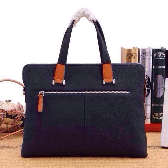 2015 Hermes Briefcase Original Calf Leather H62185 Large tote bag Blue