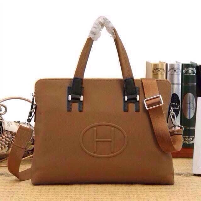 2015 Hermes Briefcase Original Calf Leather H62185 Large tote bag Wheat