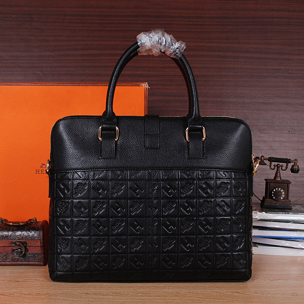 2015 Hermes Briefcase Original Calf Leather H6633 Black