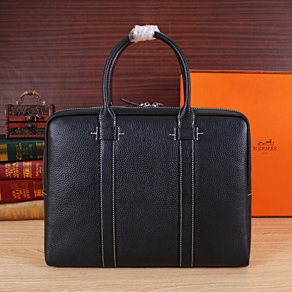 2015 Hermes Briefcase Original Calf Leather H8012 Black