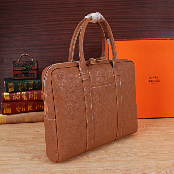 2015 Hermes Briefcase Original Calf Leather H8012 Wheat