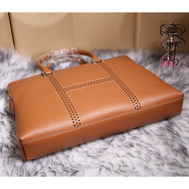 2015 Hermes Briefcase Original Calf Leather H8015 Wheat