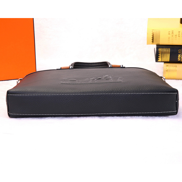 2015 Hermes Briefcase Original Calf Leather H9826 Black