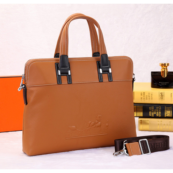 2015 Hermes Briefcase Original Calf Leather H9826 Wheat