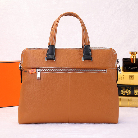 2015 Hermes Briefcase Original Calf Leather H9826 Wheat